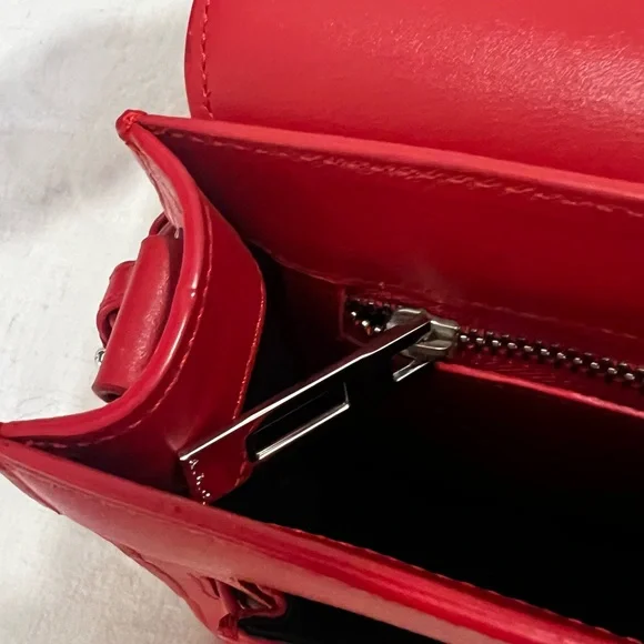 A.L.C. Red Leather Shoulder Crossbody Handbag - Picture 8 of 11